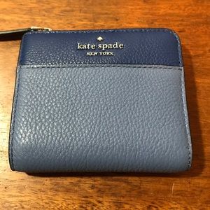 Kate Spade ♠️ bi-fold blue leather wallet